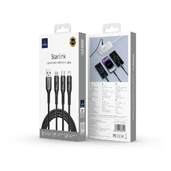 WIWU Starlink Series 3.1A 3in1 cable Wi-C045E