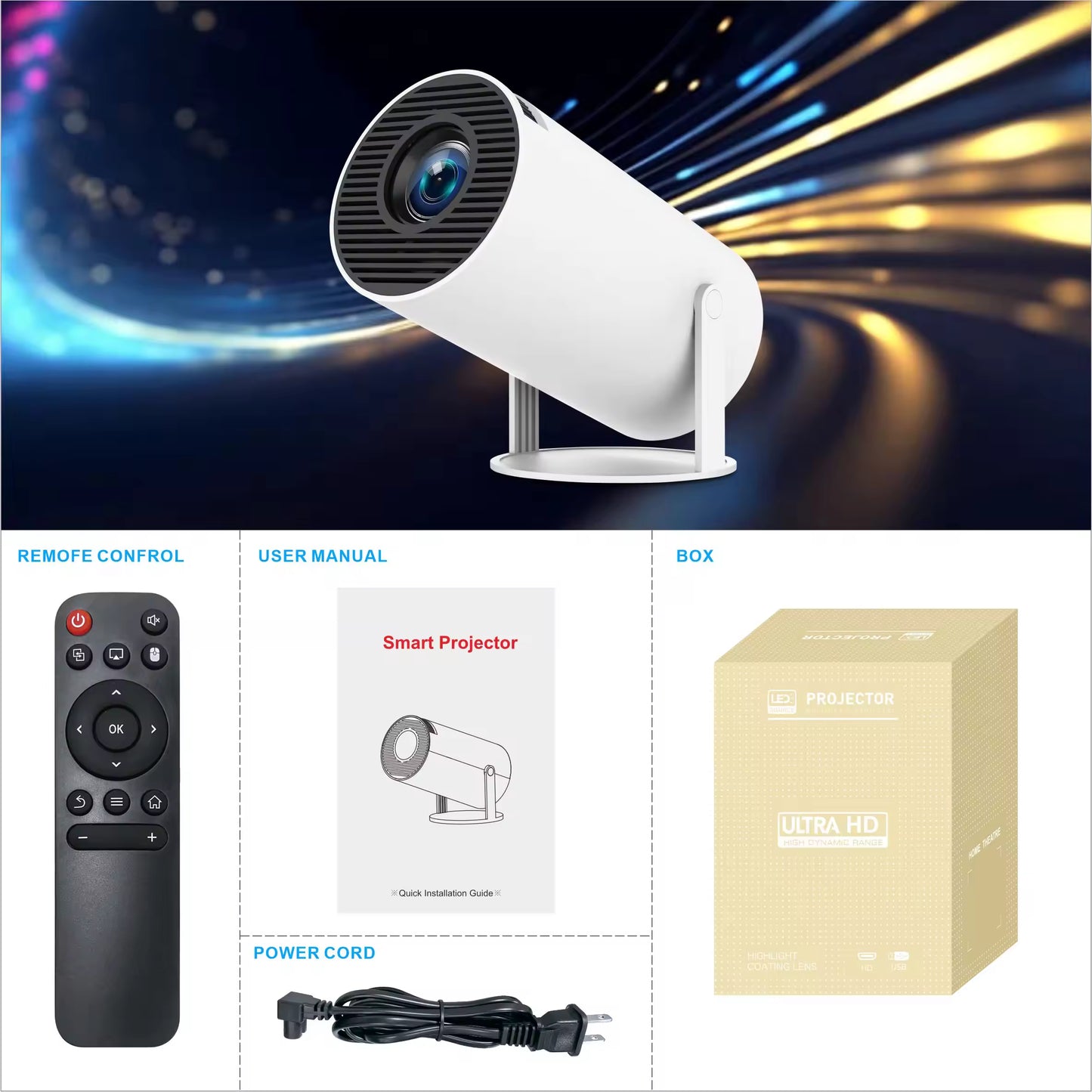 HY300 Pro 4K Smart Projector
