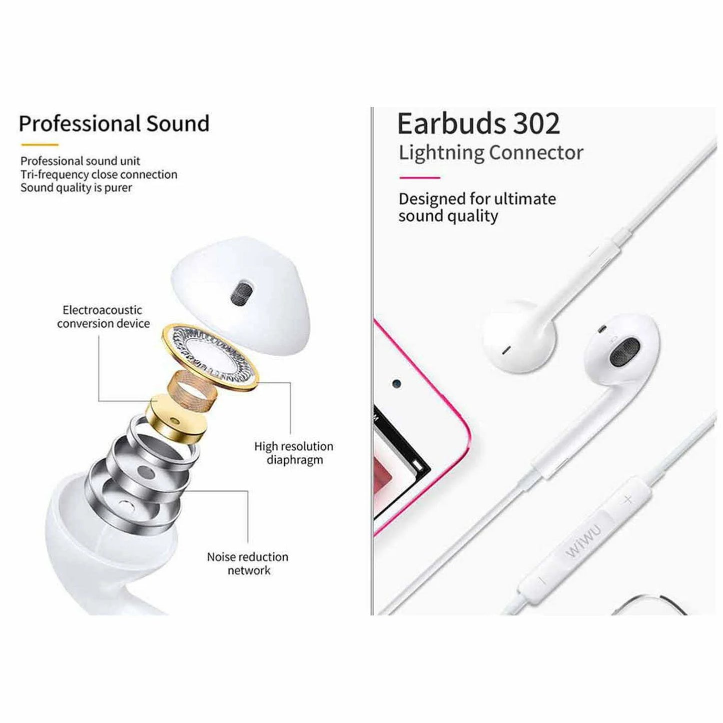 Wiwu Lightning Earbuds 302 Bluetooth Earphone