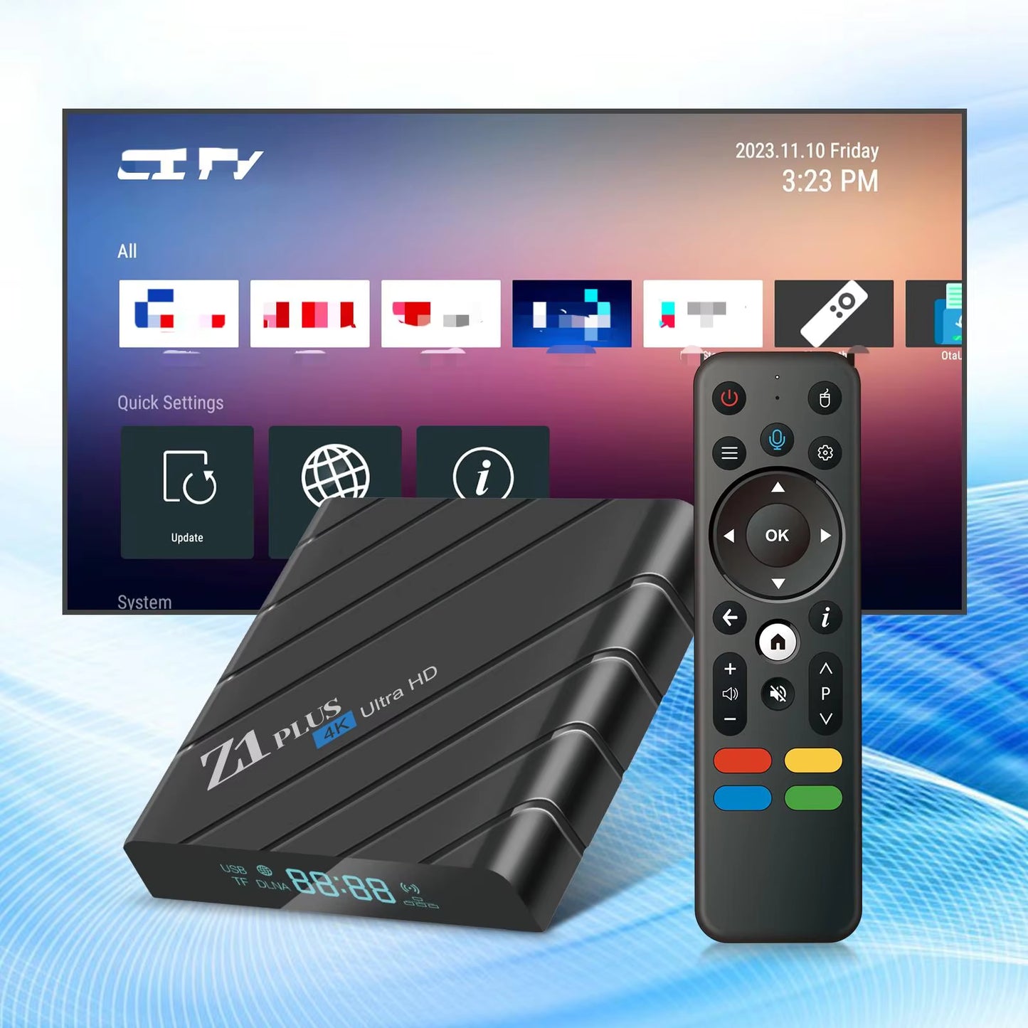 Z1 Plus Smart WiFi TV Box (Android 12.0, 8GB RAM, 128GB Storage)