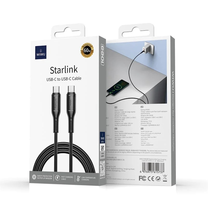 Wiwu WI-C043E Starlink 30W Type C to Lightning Cable