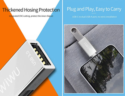 Wiwu T02 Type-C to 2 x 3.0 USB