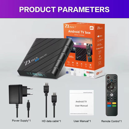 Z1 Plus Smart WiFi TV Box (Android 12.0, 8GB RAM, 128GB Storage)