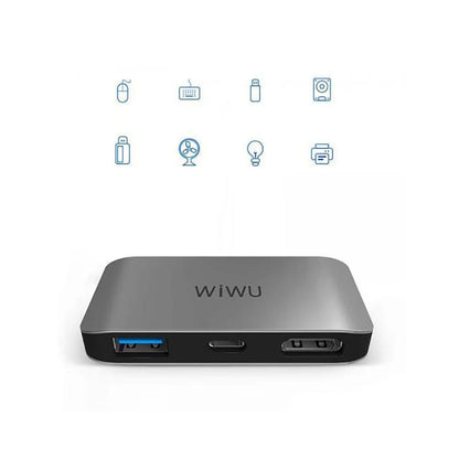 Wiwu 3 in 1 (C2H) Type-C Hub